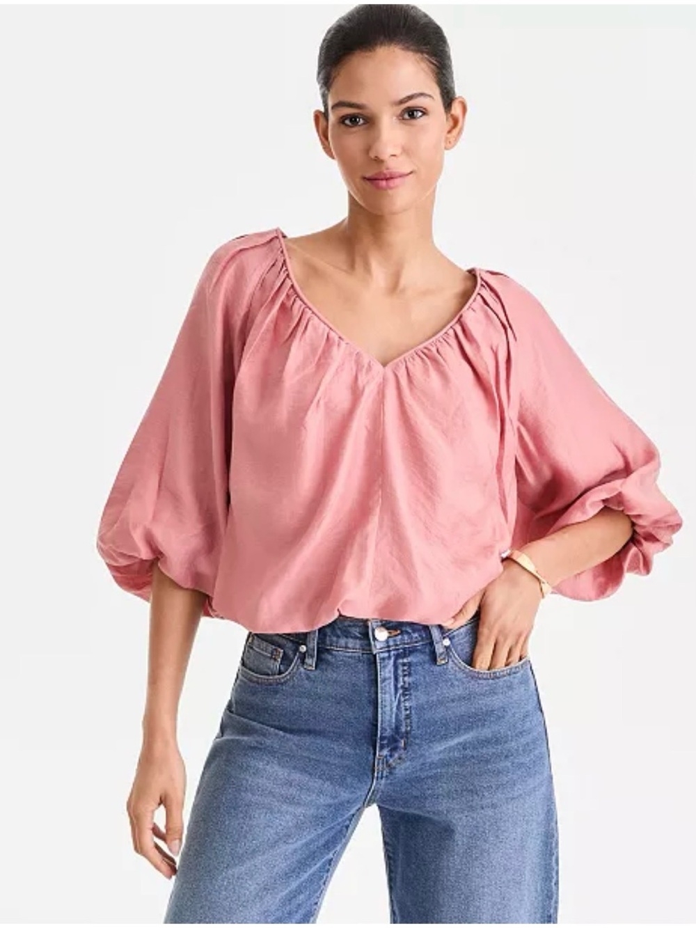 I.N.C. International Concepts 3/4 Sleeve Bubble-Hem Blouse – NWOT